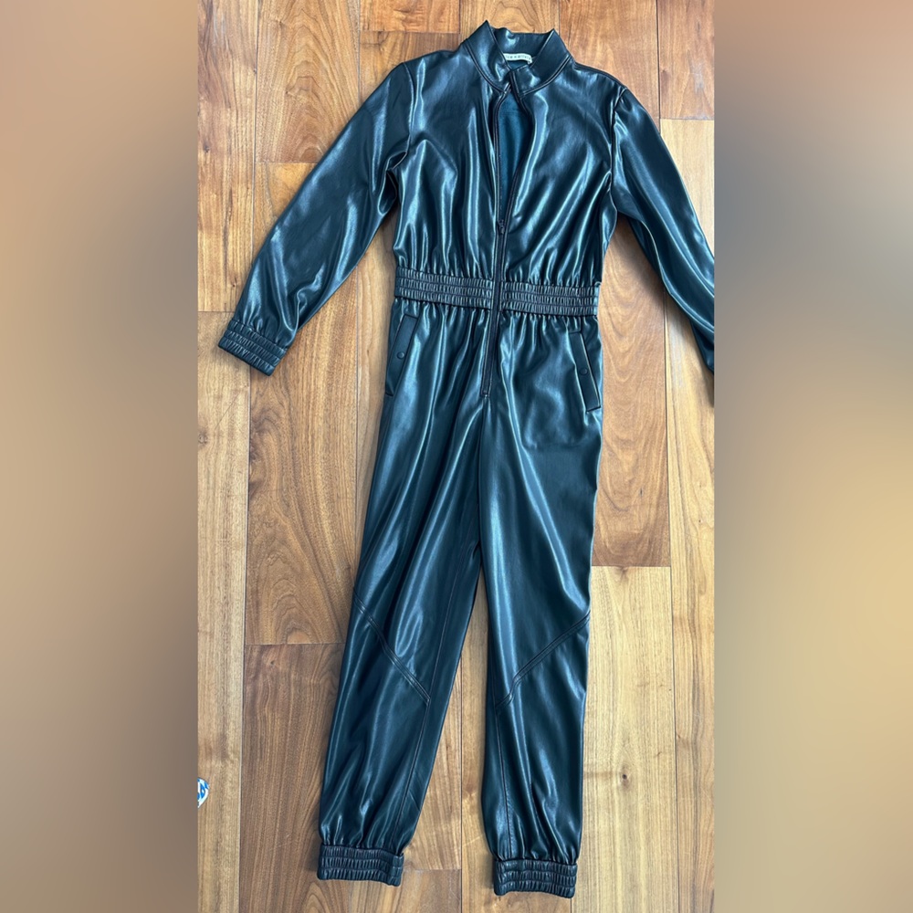Alice and Olivia Levi Faux Leather Jumpsuit - Size 6